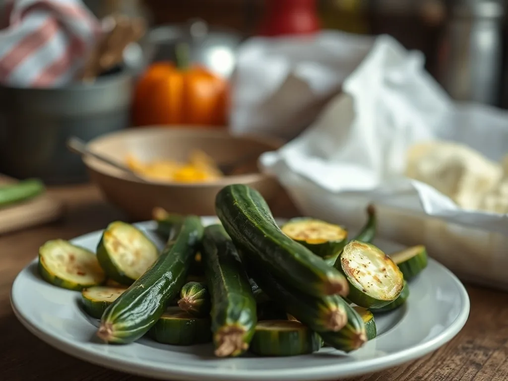 Poêlée de courgettes et carottes bien dorées avec ail et cumin, servie dans un plat blanc