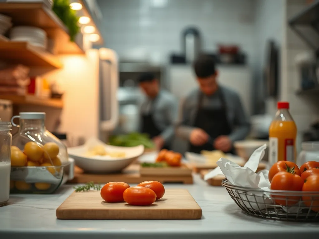 Plat de pâtes aux pois chiches et épices, préparé avec des ingrédients de placard, dans une cuisine cacher.